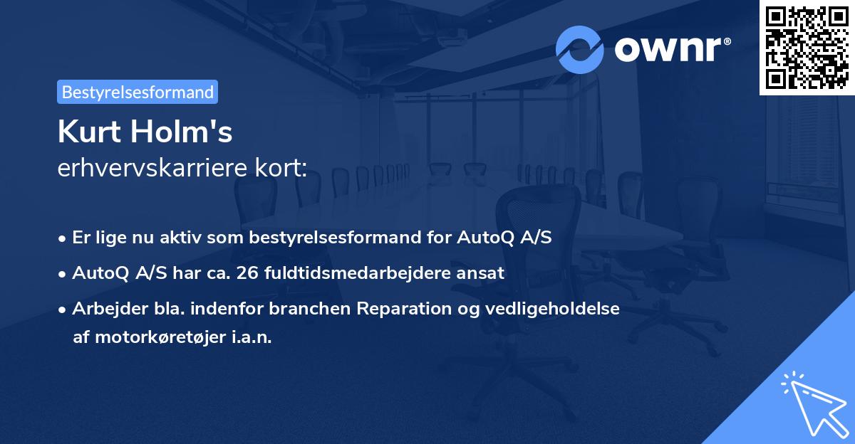 Kurt Holm's erhvervskarriere kort