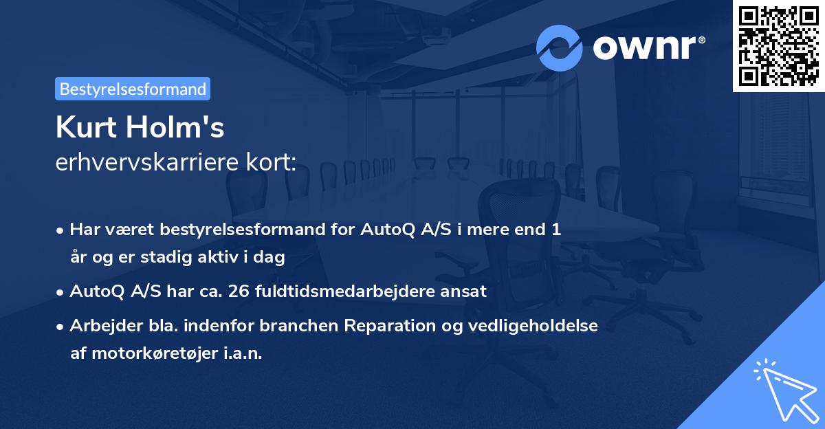Kurt Holm's erhvervskarriere kort