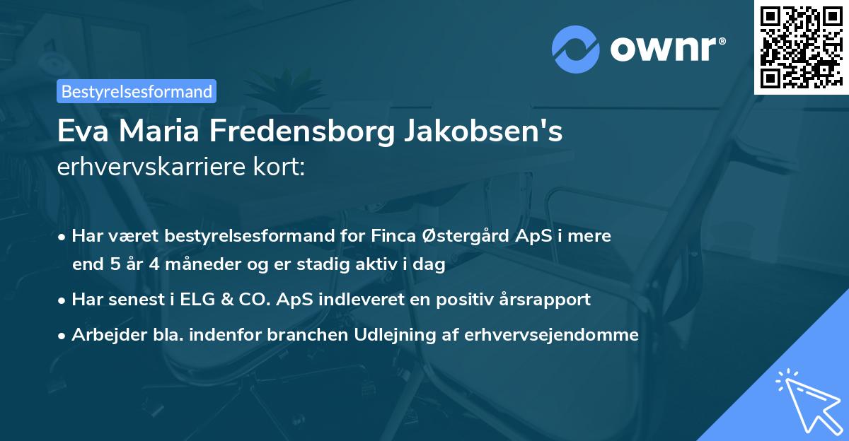 Eva Maria Fredensborg Jakobsen's erhvervskarriere kort