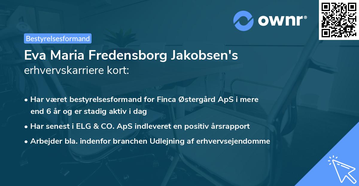 Eva Maria Fredensborg Jakobsen's erhvervskarriere kort