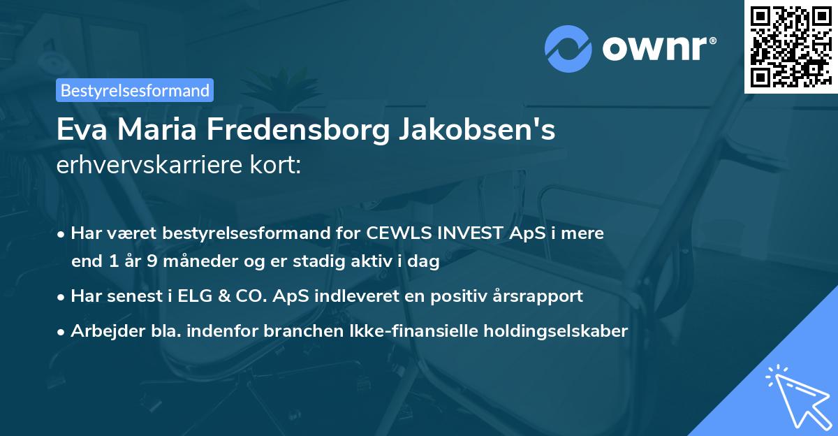 Eva Maria Fredensborg Jakobsen's erhvervskarriere kort