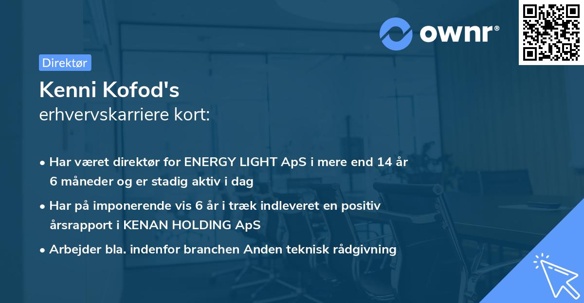 Kenni Kofod's erhvervskarriere kort
