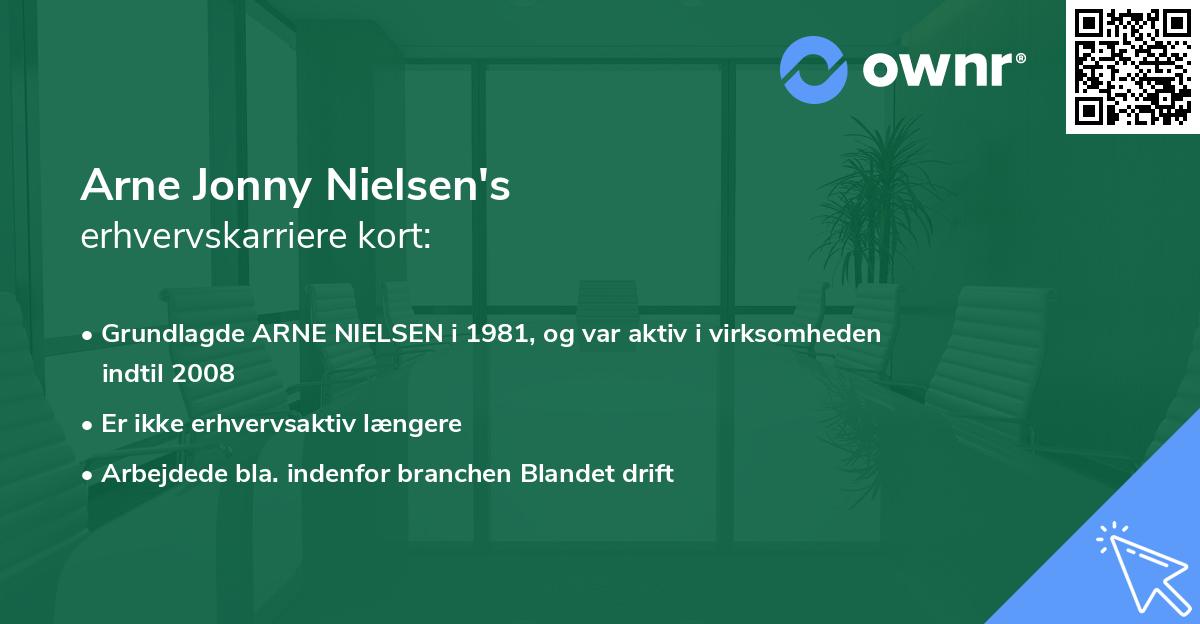 Arne Jonny Nielsen's erhvervskarriere kort