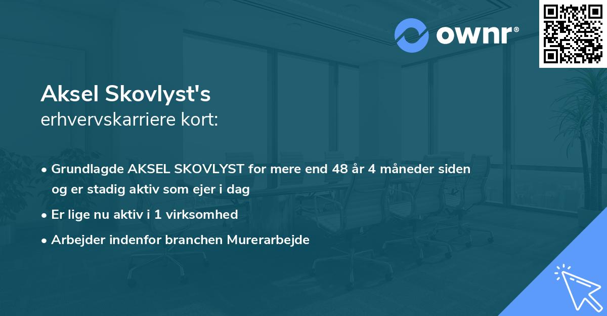 Aksel Skovlyst's erhvervskarriere kort