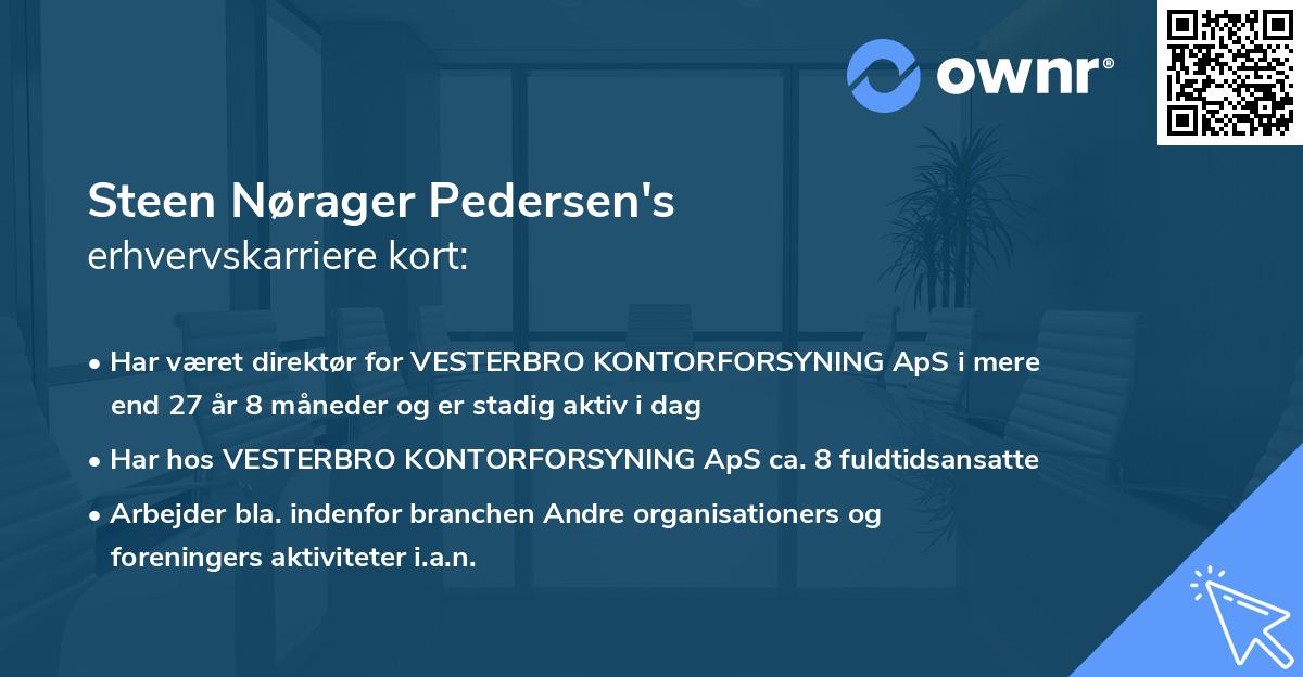 Steen Nørager Pedersen's erhvervskarriere kort