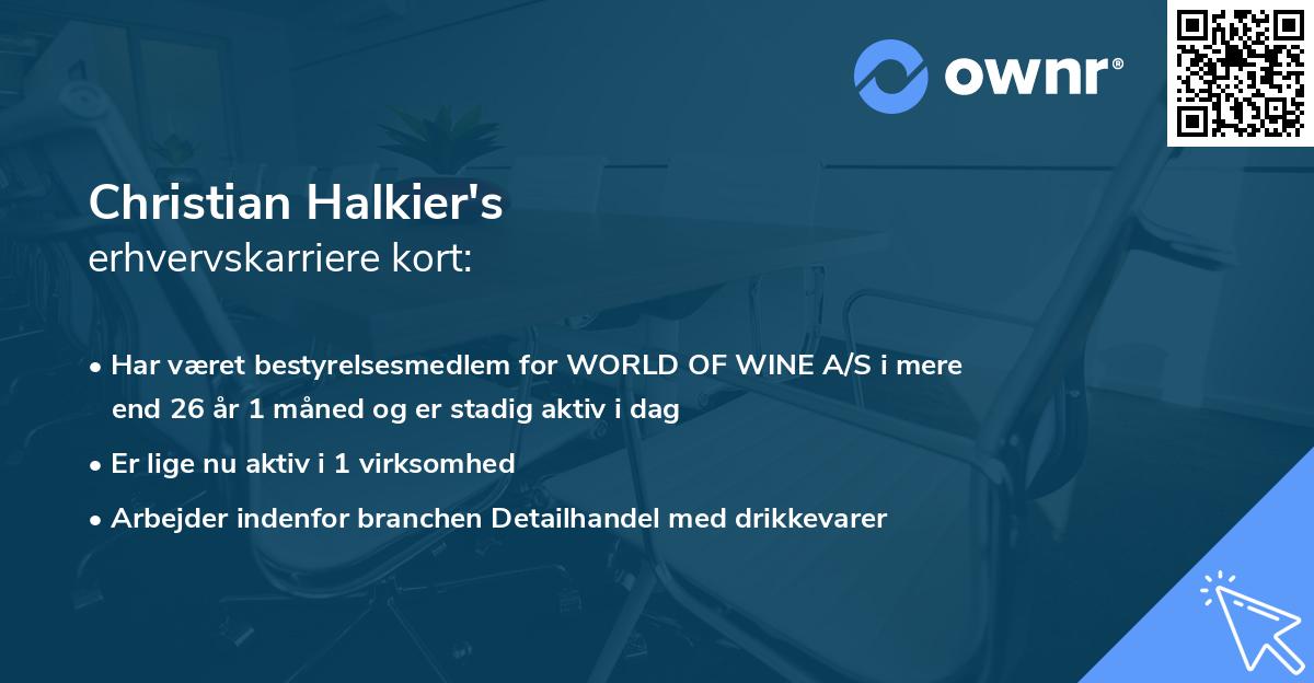 Christian Halkier's erhvervskarriere kort