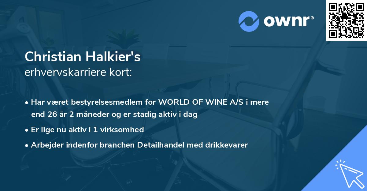 Christian Halkier's erhvervskarriere kort