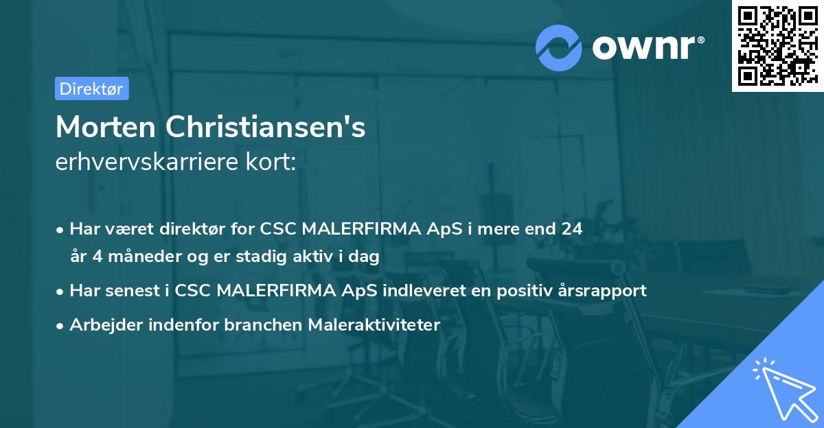 Morten Christiansen's erhvervskarriere kort