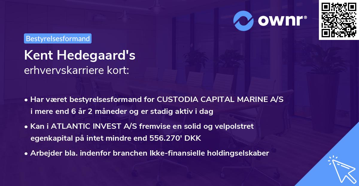 Kent Hedegaard's erhvervskarriere kort