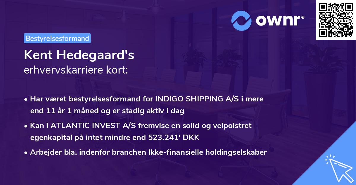 Kent Hedegaard's erhvervskarriere kort