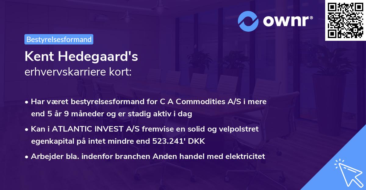 Kent Hedegaard's erhvervskarriere kort