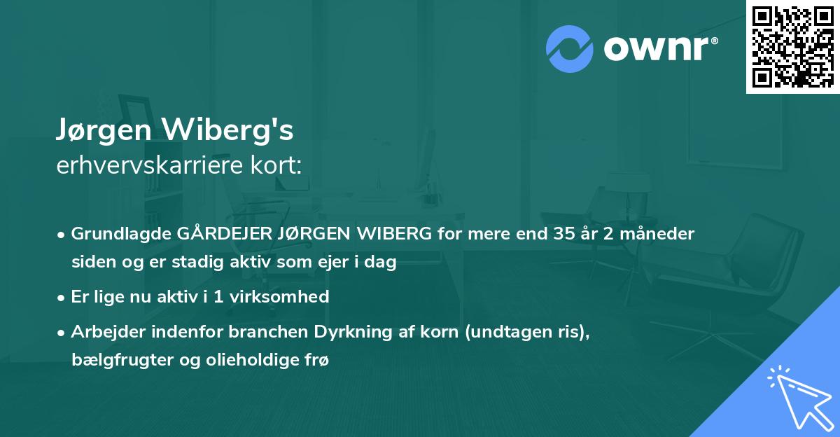 Jørgen Wiberg's erhvervskarriere kort