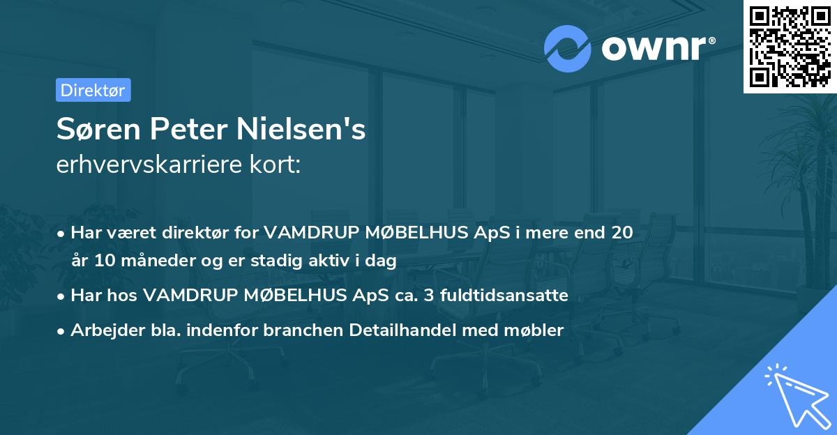 Søren Peter Nielsen's erhvervskarriere kort