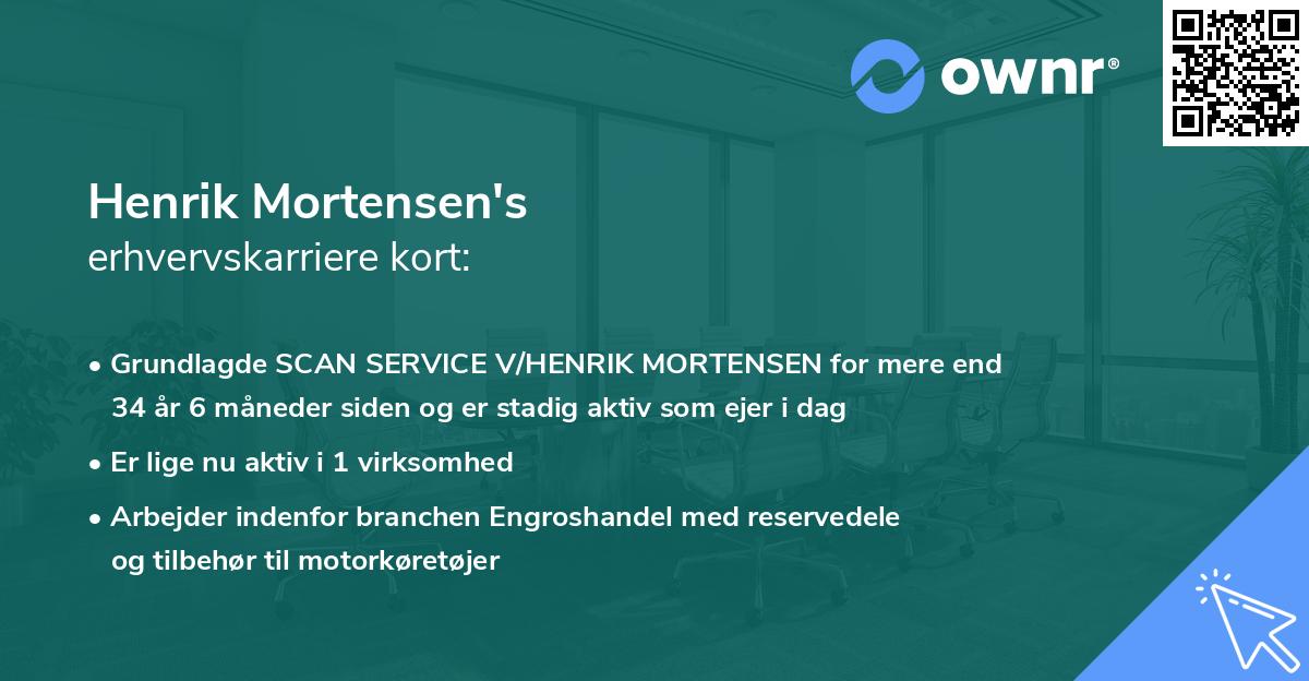 Henrik Mortensen's erhvervskarriere kort