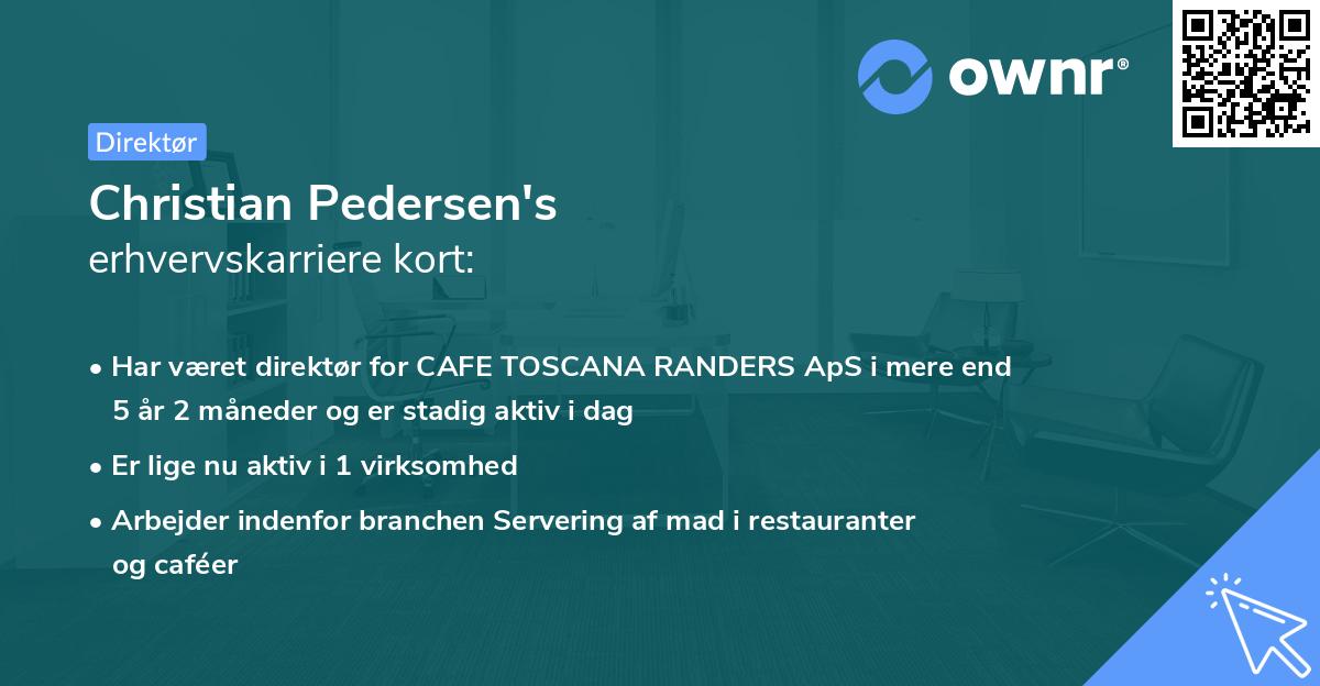 Christian Pedersen's erhvervskarriere kort