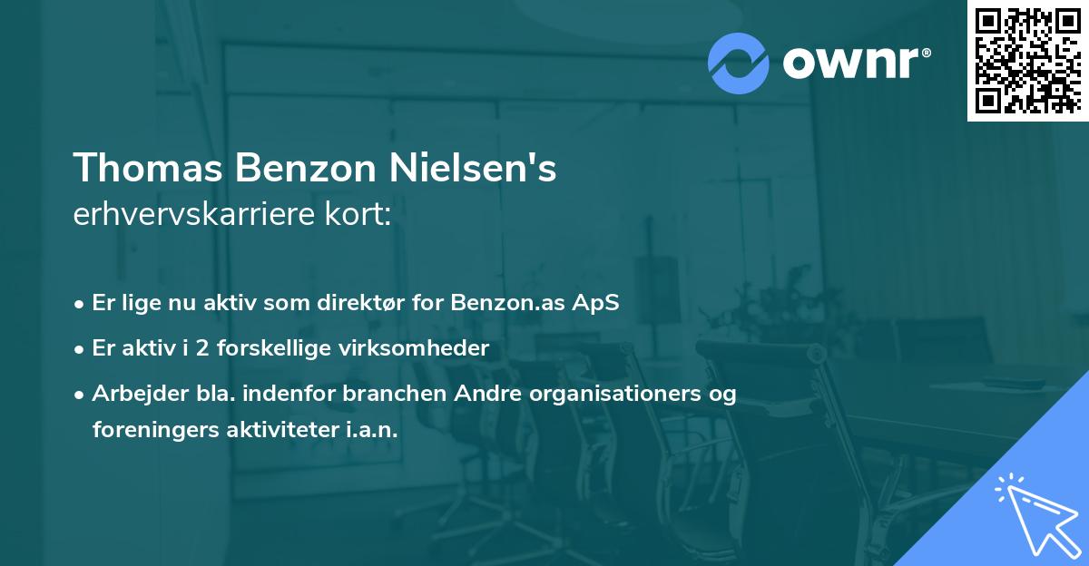 Thomas Benzon Nielsen's erhvervskarriere kort