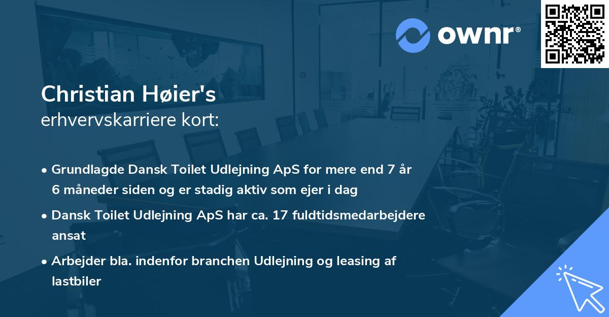 Christian Høier's erhvervskarriere kort