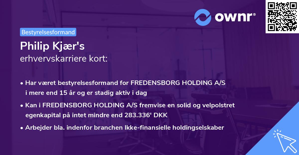 Philip Kjær's erhvervskarriere kort