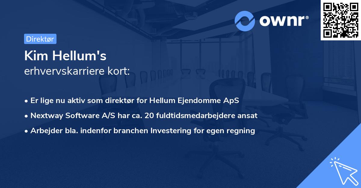 Kim Hellum's erhvervskarriere kort