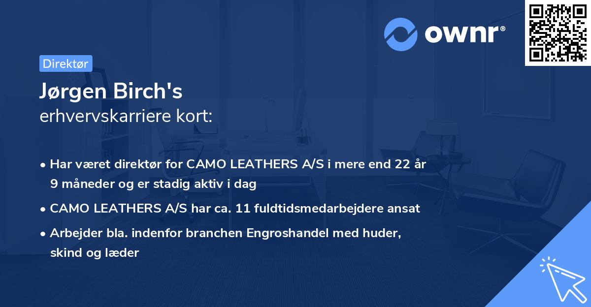 Jørgen Birch's erhvervskarriere kort