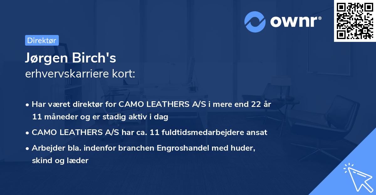 Jørgen Birch's erhvervskarriere kort