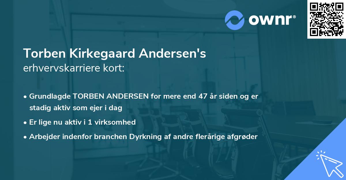 Torben Kirkegaard Andersen's erhvervskarriere kort