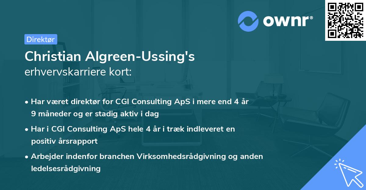 Christian Algreen-Ussing's erhvervskarriere kort