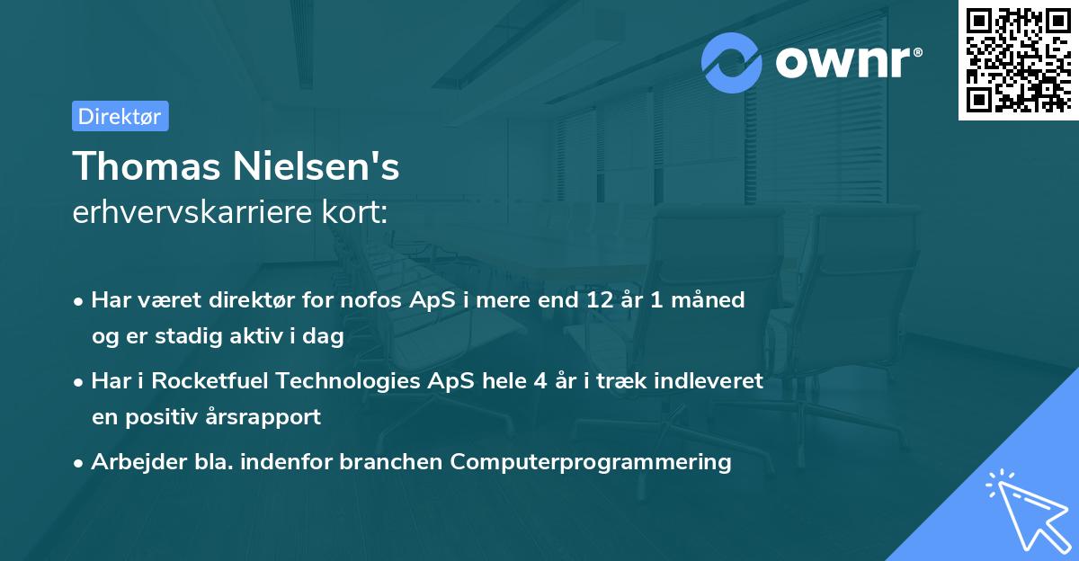 Thomas Nielsen's erhvervskarriere kort