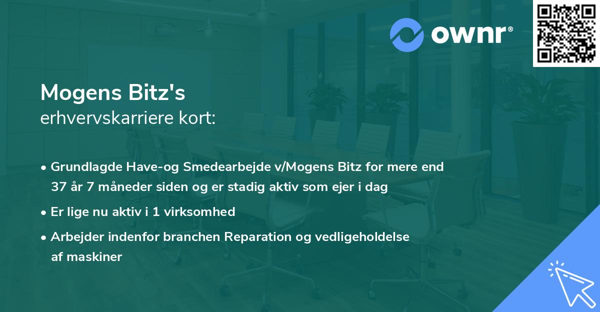 Mogens Bitz's erhvervskarriere kort
