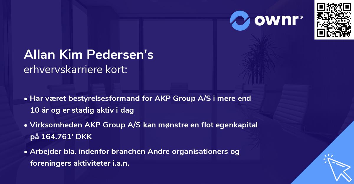 Allan Kim Pedersen's erhvervskarriere kort
