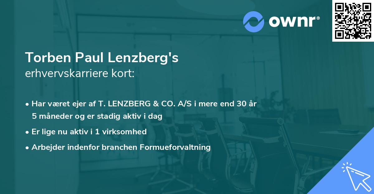 Torben Paul Lenzberg's erhvervskarriere kort