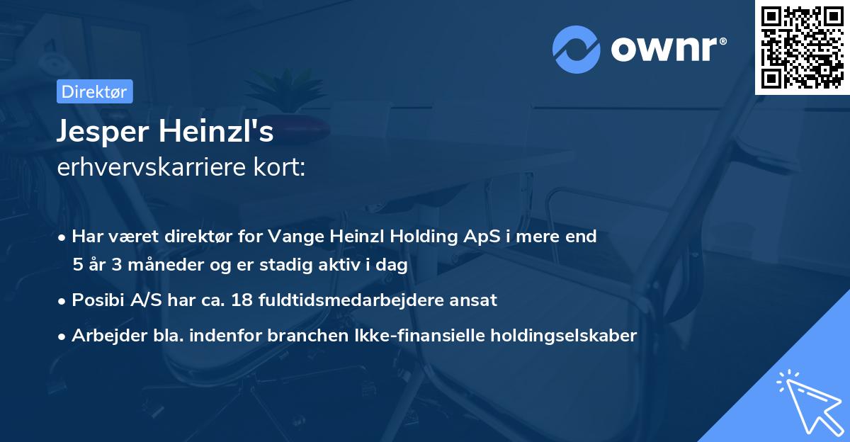 Jesper Heinzl's erhvervskarriere kort