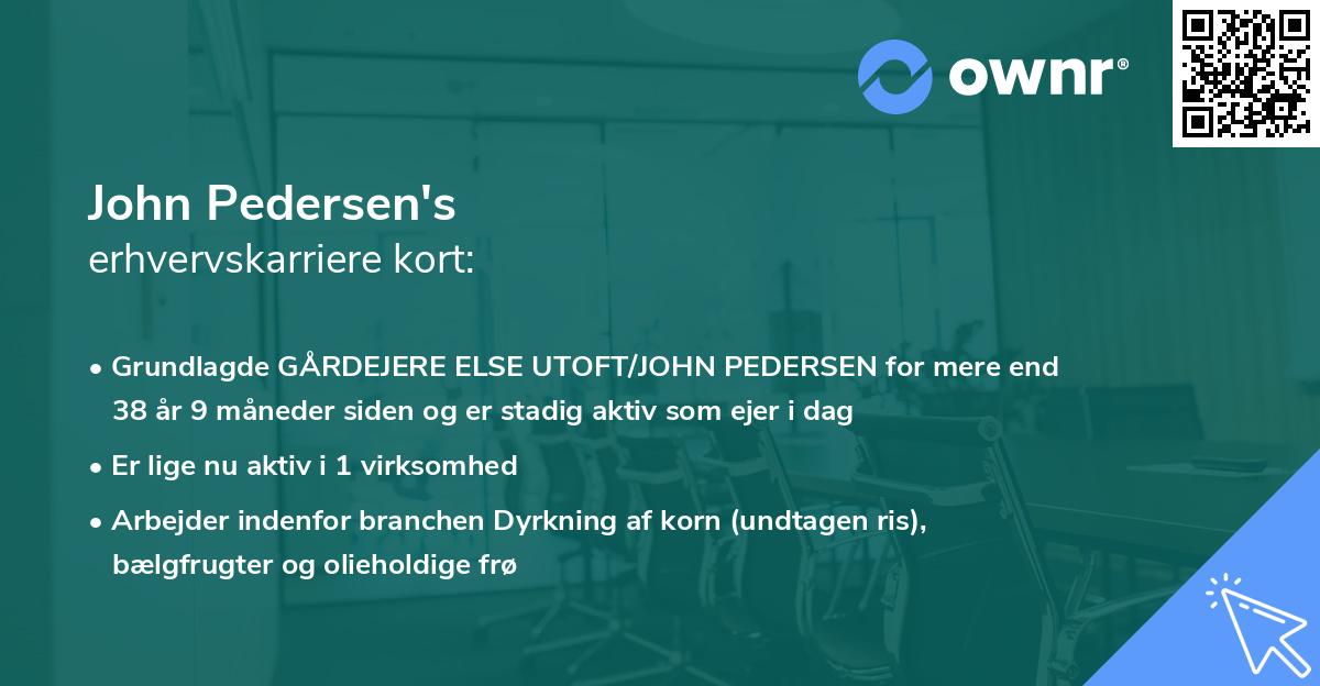 John Pedersen's erhvervskarriere kort