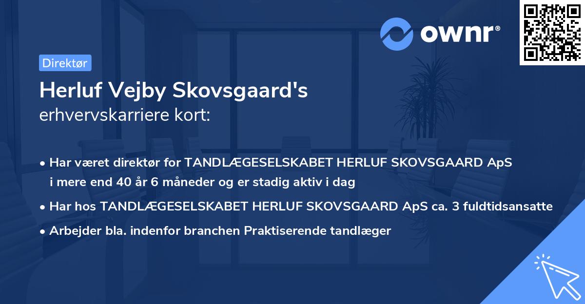 Herluf Vejby Skovsgaard's erhvervskarriere kort