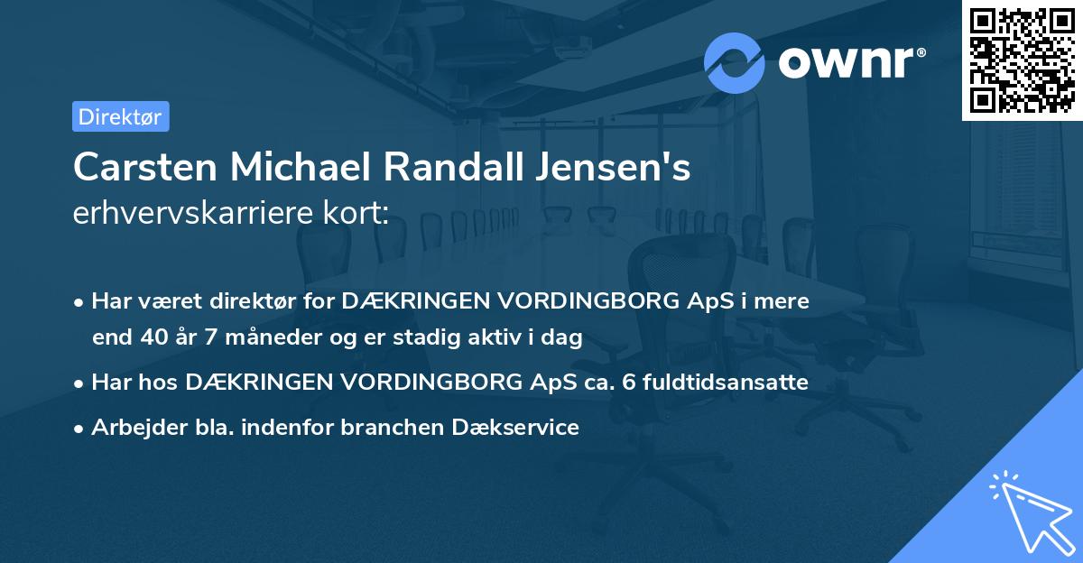 Carsten Michael Randall Jensen's erhvervskarriere kort