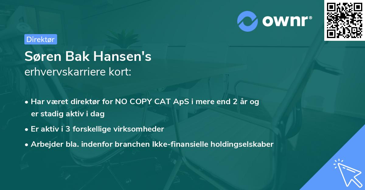 Søren Bak Hansen's erhvervskarriere kort