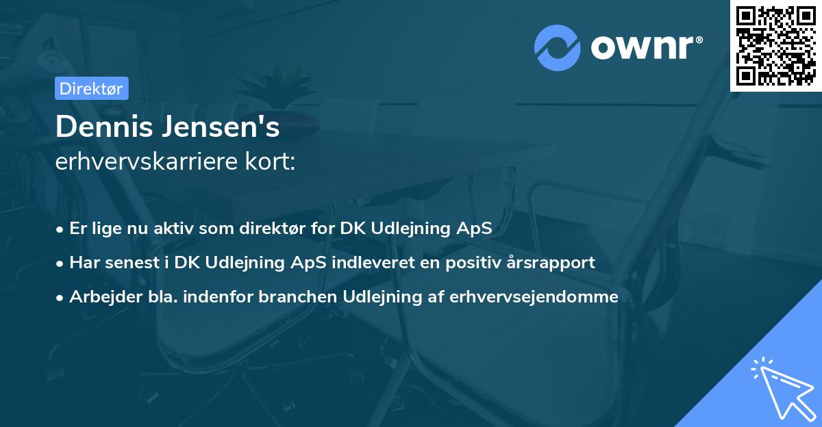 Dennis Jensen's erhvervskarriere kort