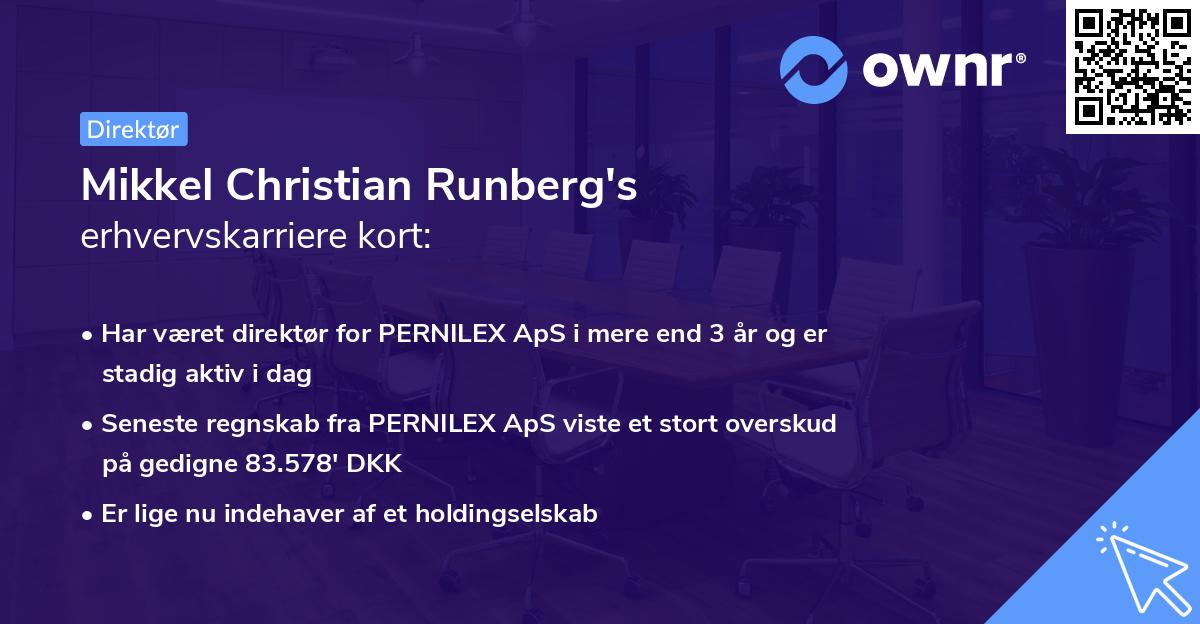 Mikkel Christian Runberg's erhvervskarriere kort