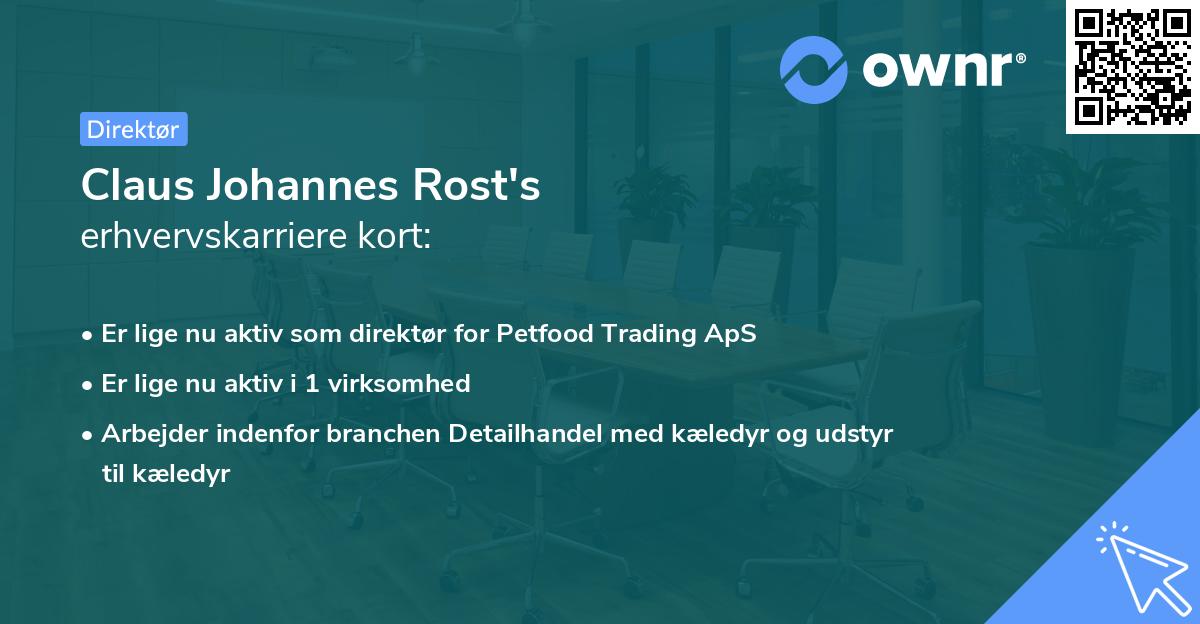 Claus Johannes Rost's erhvervskarriere kort