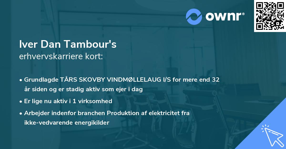 Iver Dan Tambour's erhvervskarriere kort