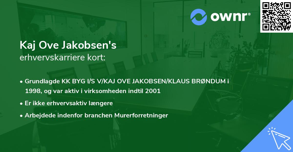 Kaj Ove Jakobsen's erhvervskarriere kort