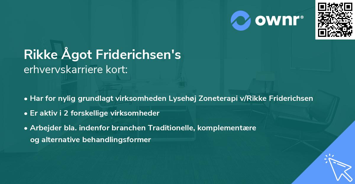 Rikke Ågot Friderichsen's erhvervskarriere kort