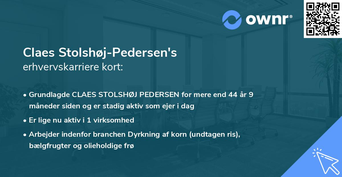 Claes Stolshøj-Pedersen's erhvervskarriere kort