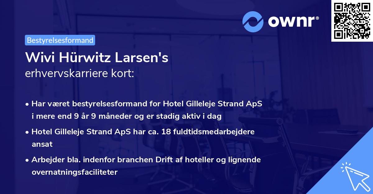 Wivi Hürwitz Larsen's erhvervskarriere kort
