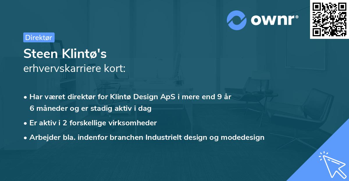 Steen Klintø's erhvervskarriere kort