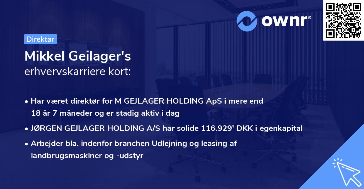 Mikkel Geilager's erhvervskarriere kort