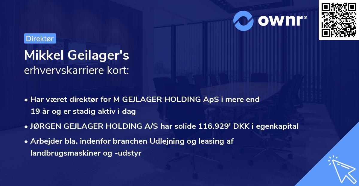 Mikkel Geilager's erhvervskarriere kort