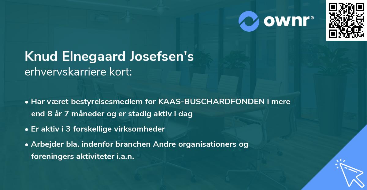 Knud Elnegaard Josefsen's erhvervskarriere kort