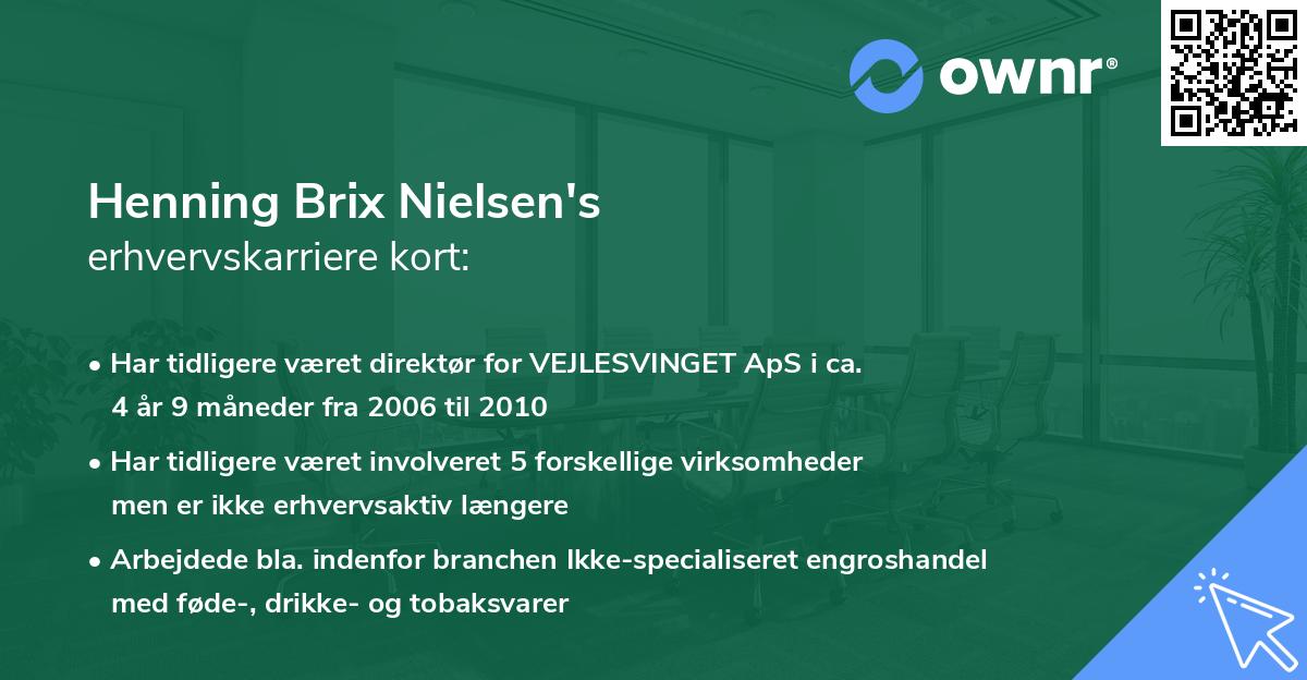 Henning Brix Nielsen's erhvervskarriere kort