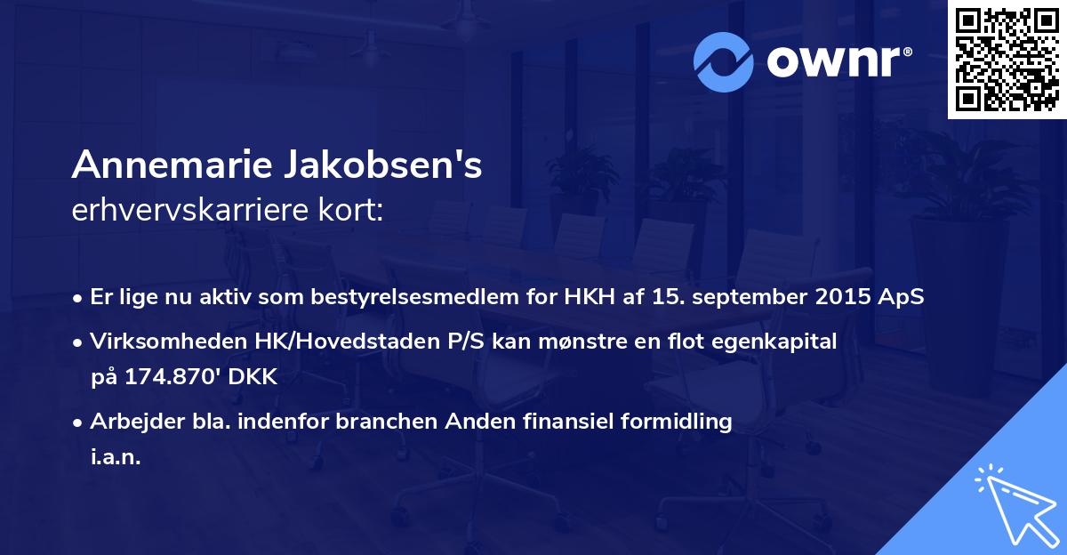 Annemarie Jakobsen's erhvervskarriere kort